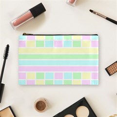 Geometric Pastel Design Baby Pale Cosmetic Bag (medium)  by Nexatart