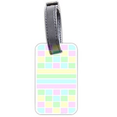 Geometric Pastel Design Baby Pale Luggage Tags (one Side)  by Nexatart