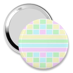 Geometric Pastel Design Baby Pale 3  Handbag Mirrors by Nexatart