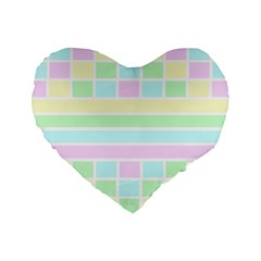 Geometric Pastel Design Baby Pale Standard 16  Premium Heart Shape Cushions by Nexatart