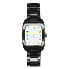 Geometric Pastel Design Baby Pale Stainless Steel Barrel Watch by Nexatart