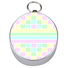 Geometric Pastel Design Baby Pale Silver Compasses by Nexatart