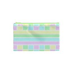 Geometric Pastel Design Baby Pale Cosmetic Bag (xs) by Nexatart