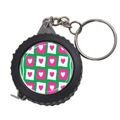 Pink Hearts Valentine Love Checks Measuring Tape by Nexatart