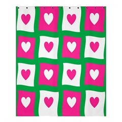 Pink Hearts Valentine Love Checks Shower Curtain 60  X 72  (medium)  by Nexatart