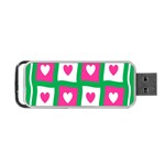 Pink Hearts Valentine Love Checks Portable USB Flash (One Side) Front