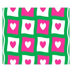 Pink Hearts Valentine Love Checks Double Sided Flano Blanket (small)  by Nexatart