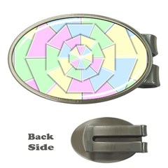 Color Wheel 3d Pastels Pale Pink Money Clips (oval)  by Nexatart