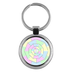 Color Wheel 3d Pastels Pale Pink Key Chains (round)  by Nexatart