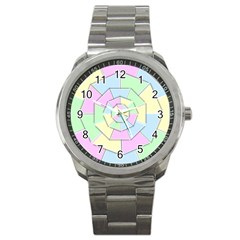 Color Wheel 3d Pastels Pale Pink Sport Metal Watch by Nexatart