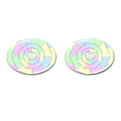 Color Wheel 3d Pastels Pale Pink Cufflinks (oval) by Nexatart