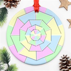 Color Wheel 3d Pastels Pale Pink Round Ornament (two Sides) by Nexatart