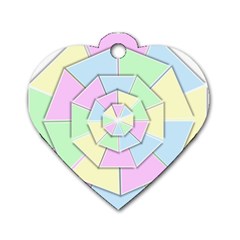 Color Wheel 3d Pastels Pale Pink Dog Tag Heart (two Sides) by Nexatart