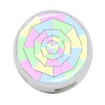 Color Wheel 3d Pastels Pale Pink 4-Port USB Hub (Two Sides)  Front