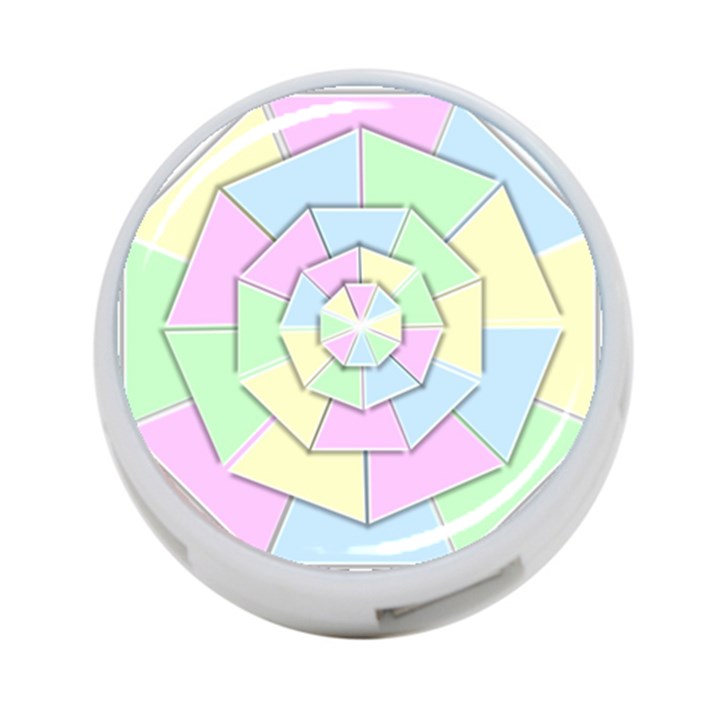 Color Wheel 3d Pastels Pale Pink 4-Port USB Hub (Two Sides) 