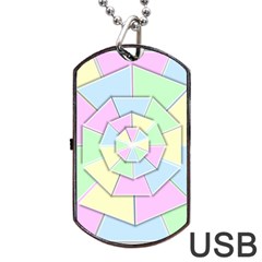 Color Wheel 3d Pastels Pale Pink Dog Tag Usb Flash (two Sides) by Nexatart