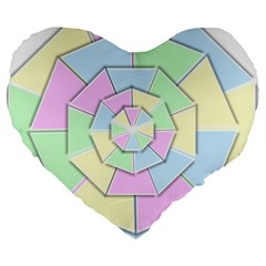 Color Wheel 3d Pastels Pale Pink Large 19  Premium Heart Shape Cushions by Nexatart