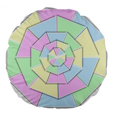 Color Wheel 3d Pastels Pale Pink Large 18  Premium Flano Round Cushions by Nexatart