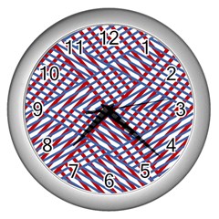 Abstract Chaos Confusion Wall Clocks (silver)  by Nexatart