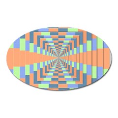 Fabric 3d Color Blocking Depth Oval Magnet by Nexatart