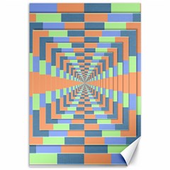 Fabric 3d Color Blocking Depth Canvas 12  X 18   by Nexatart