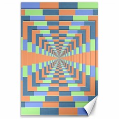 Fabric 3d Color Blocking Depth Canvas 24  X 36  by Nexatart