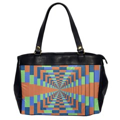 Fabric 3d Color Blocking Depth Office Handbags