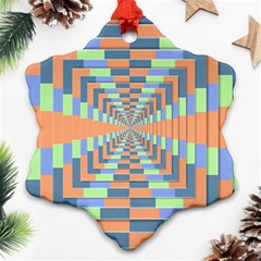 Fabric 3d Color Blocking Depth Snowflake Ornament (two Sides) by Nexatart