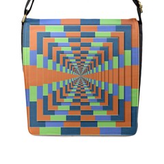 Fabric 3d Color Blocking Depth Flap Messenger Bag (l)  by Nexatart