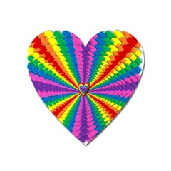 Rainbow Hearts 3d Depth Radiating Heart Magnet by Nexatart