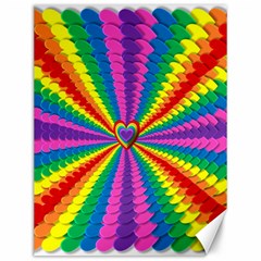 Rainbow Hearts 3d Depth Radiating Canvas 12  X 16   by Nexatart