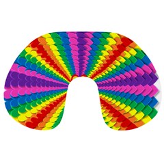 Rainbow Hearts 3d Depth Radiating Travel Neck Pillows by Nexatart