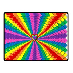 Rainbow Hearts 3d Depth Radiating Double Sided Fleece Blanket (small)  by Nexatart