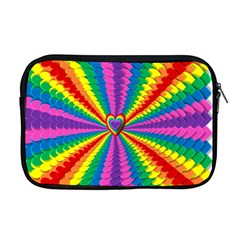 Rainbow Hearts 3d Depth Radiating Apple Macbook Pro 17  Zipper Case by Nexatart