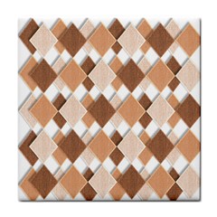 Fabric Texture Geometric Tile Coasters by Nexatart