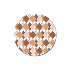 Fabric Texture Geometric Magnet 3  (round) by Nexatart