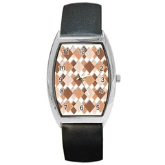 Fabric Texture Geometric Barrel Style Metal Watch