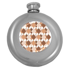 Fabric Texture Geometric Round Hip Flask (5 Oz) by Nexatart