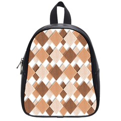 Fabric Texture Geometric School Bag (small) by Nexatart