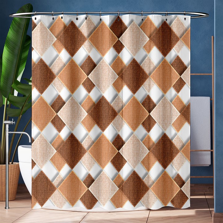 Fabric Texture Geometric Shower Curtain 60  x 72  (Medium) 