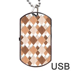 Fabric Texture Geometric Dog Tag Usb Flash (one Side)