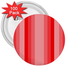 Red Monochrome Vertical Stripes 3  Buttons (100 Pack)  by Nexatart