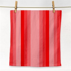 Red Monochrome Vertical Stripes Face Towel by Nexatart