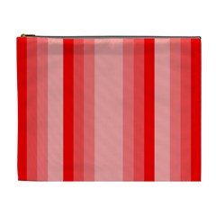 Red Monochrome Vertical Stripes Cosmetic Bag (xl)