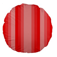 Red Monochrome Vertical Stripes Large 18  Premium Flano Round Cushions by Nexatart