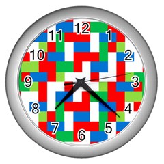 Geometric Maze Chaos Dynamic Wall Clocks (silver)  by Nexatart