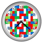 Geometric Maze Chaos Dynamic Wall Clocks (Silver)  Front