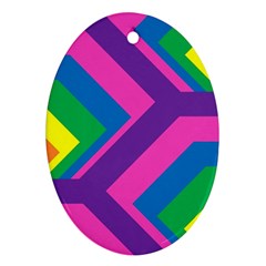 Geometric Rainbow Spectrum Colors Ornament (oval) by Nexatart