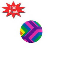 Geometric Rainbow Spectrum Colors 1  Mini Magnets (100 Pack)  by Nexatart