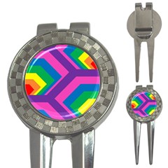 Geometric Rainbow Spectrum Colors 3-in-1 Golf Divots by Nexatart